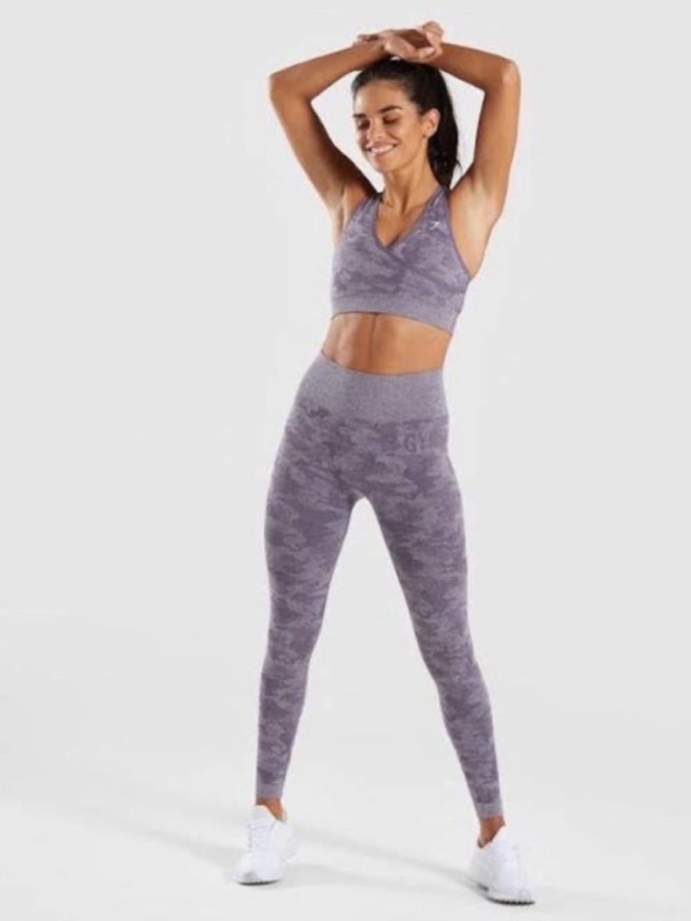 Gymshark The Adapt Seamless Camo Lavendar Purple Leggings Size Small Mid Rise